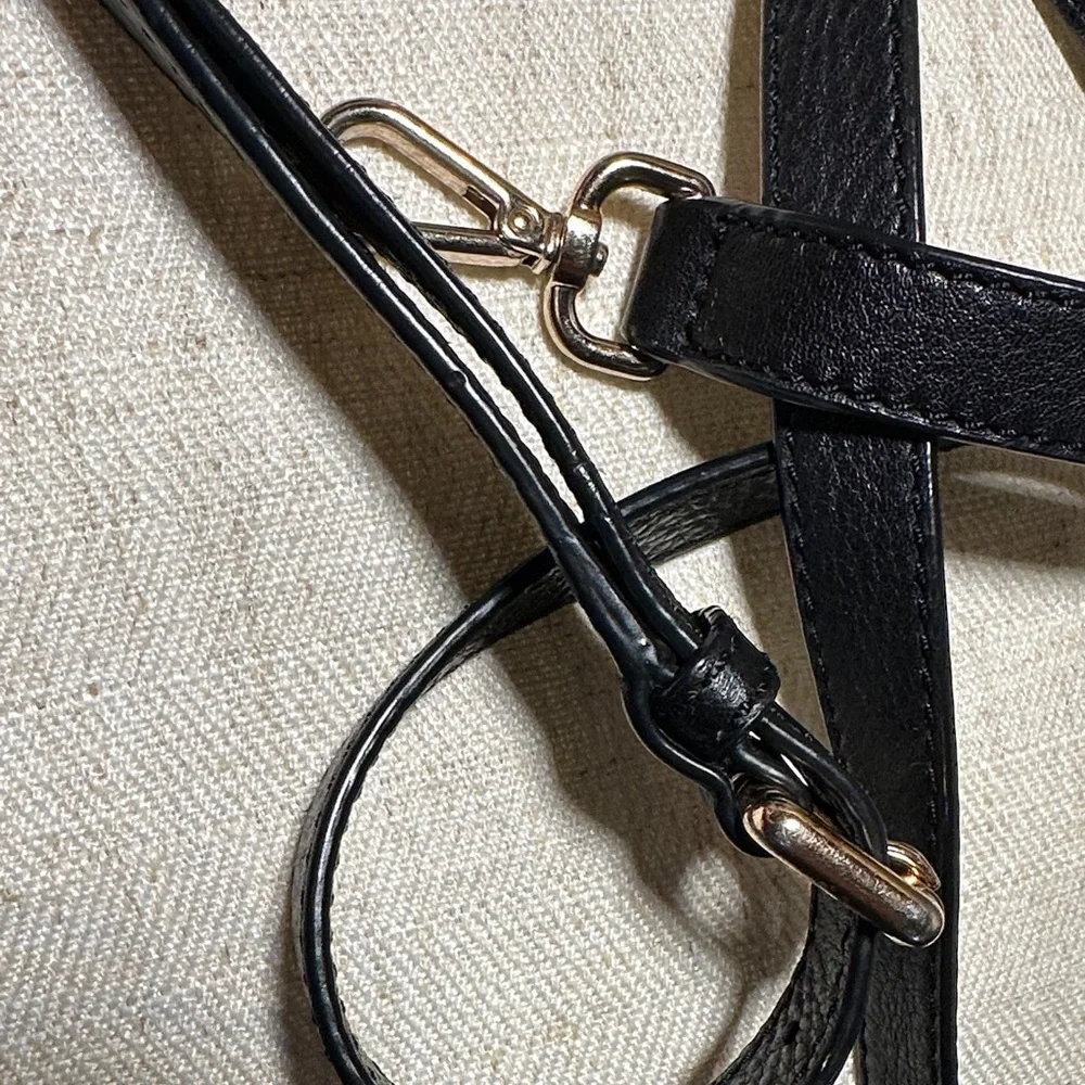 Michael Kors Black Leather Bag Replacement Strap with Gold Accents - Picture 6 of 8
